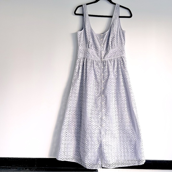 J. Crew Button-front eyelet dress in Peri Shadow Size 6 - Picture 3 of 14